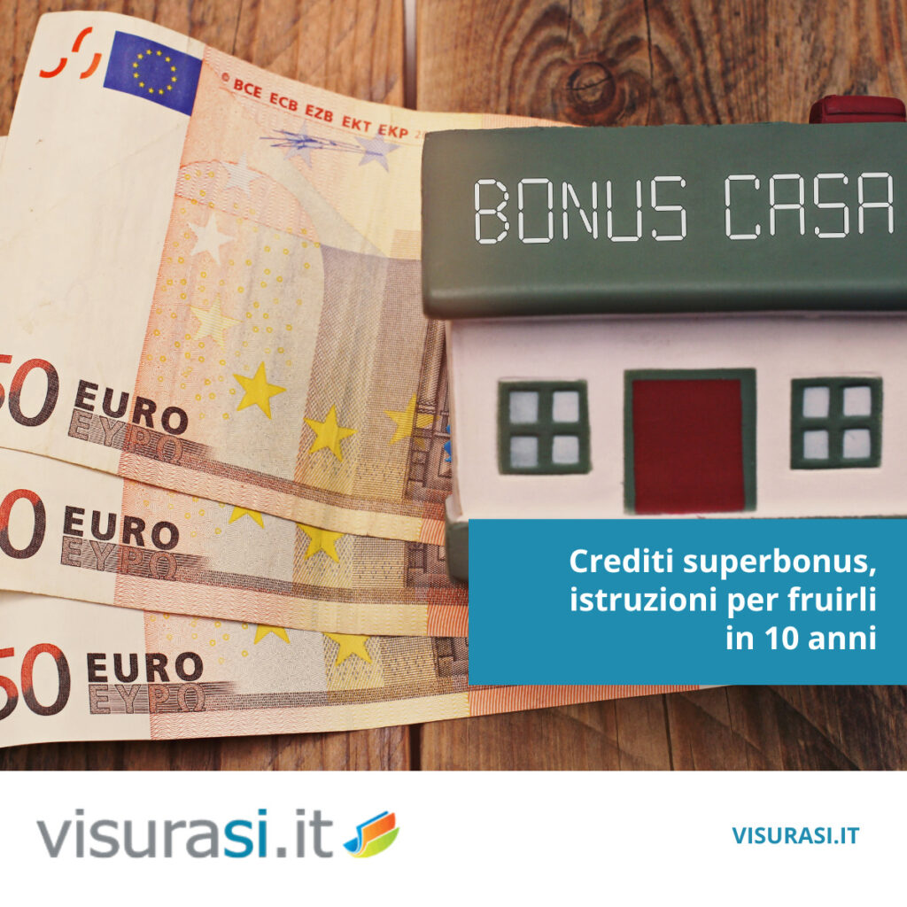 Crediti superbonus, istruzioni per fruirli in 10 anni