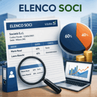 Elenco soci online Camera di Commercio - composizione societaria SRL SPA con quote e percentuali